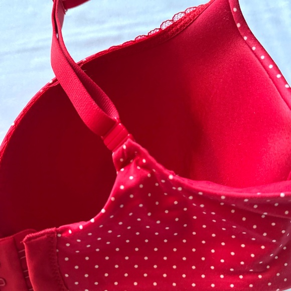 Body by Victoria Victoria’s Secret Red Swiss Dot Lined Demi Bra 36DD - Picture 4 of 5